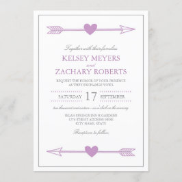 ラブリーアローズ結婚式招待状/薄紫とグレー 招待状