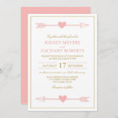 ラブリーアローズ結婚式招待状/赤面&金ゴールド 招待状 (正面/裏面)