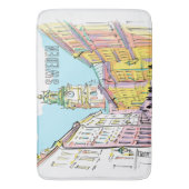 ラブリーアートストックホルムシティスウェーデンウォーターカラーホワイト バスマット (正面縦)