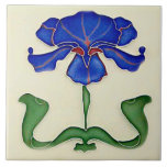 ラブリーアールヌーボースタイルアイリスセラミックタイル タイル<br><div class="desc">青い虹彩と背景を持つアールヌーボースタイルのセラミックタ淡い色のイル。私は素敵なイメージにするためにタイズ澄んした。これはあなたが望むあらゆる目的のために素敵なタイルを作る。</div>