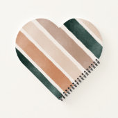 ラブリーイニシャルモノグラムストライプのカラフルかわいい ノートブック (裏面)