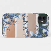 ラブリーイニシャル水彩フローラとストライプ Case-Mate iPhoneケース (裏面(横))