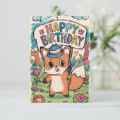 ラブリーウィッシュキツネ誕生日カード カード (スタンド正面)