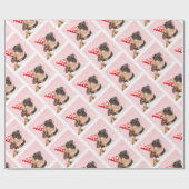 ラブリーウィンターホリデーズペットラバーズドッグフォト ラッピングペーパー (フラット)