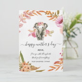 ラブリーウォータカラーエレファントとフラワーホリデー 招待状 (スタンド正面)