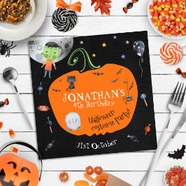 ラブリーウォータカラーハロウィンキッズコスチュームパーティー スタンダードカクテルナプキン