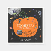 ラブリーウォータカラーハロウィンキッズコスチュームパーティー スタンダードカクテルナプキン (正面)