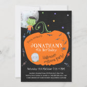 ラブリーウォータカラーハロウィンキッズコスチュームパーティー 招待状 (正面)