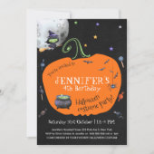 ラブリーウォータカラーハロウィンキッズコスチュームパーティー 招待状 (正面)