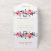 ラブリーウォータカラーフローラガールベビーシャワー オールインワン招待状 (外側)