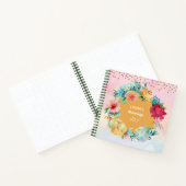 ラブリーウォータカラーフローラフレームガーリーノートブック ノートブック (内部)