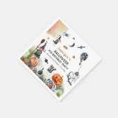 ラブリーウォータカラー子供の誕生日ハロウィーン スタンダードカクテルナプキン (角)