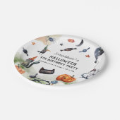 ラブリーウォータカラー子供の誕生日ハロウィーン ペーパープレート (アングル)