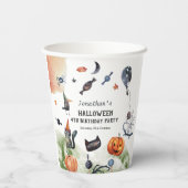 ラブリーウォータカラー子供の誕生日ハロウィーン 紙コップ (裏面)