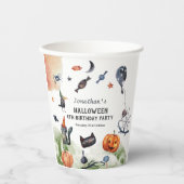 ラブリーウォータカラー子供の誕生日ハロウィーン 紙コップ (正面)