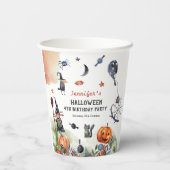 ラブリーウォータカラー子供の誕生日ハロウィーン 紙コップ (裏面)