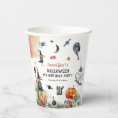ラブリーウォータカラー子供の誕生日ハロウィーン 紙コップ (正面)