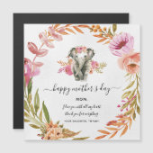 ラブリーウォーターカラーエレファントとフラワーホリデーカード (正面/裏面)