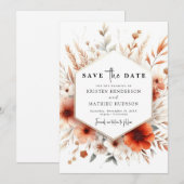 ラブリーウォーターカラーテラコッタ結婚ズ セーブザデート (正面/裏面)