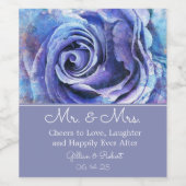 ラブリーウォーターカラーバラ ワインラベル (シングルラベル)