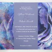 ラブリーウォーターカラーバラ 三つ折り招待状 (内部中)