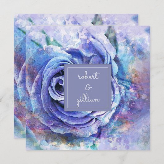 ラブリーウォーターカラーバラ 招待状 (正面/裏面)