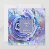 ラブリーウォーターカラーバラ 招待状 (正面)