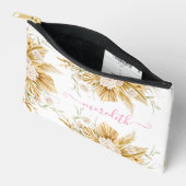 ラブリーウォーターカラーピンクボホパンパスグラス名 アクセサリーポーチ (見開き)