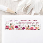 ラブリーウォーターカラーフラワーガーデン差出人住所 ラベル (インサイチュ)