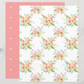 ラブリーウォーターカラーフラワースクラップブック紙シート (正面/裏面)