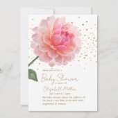 ラブリーウォーターカラーフラワーベビーシャワー招待状 招待状 (正面)