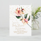 ラブリーウォーターカラーフラワーベビーシャワー招待状 招待状 (スタンド正面)