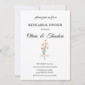 ラブリーウォーターカラーワイルドフラワーリハーサルディナー 招待状 (正面)