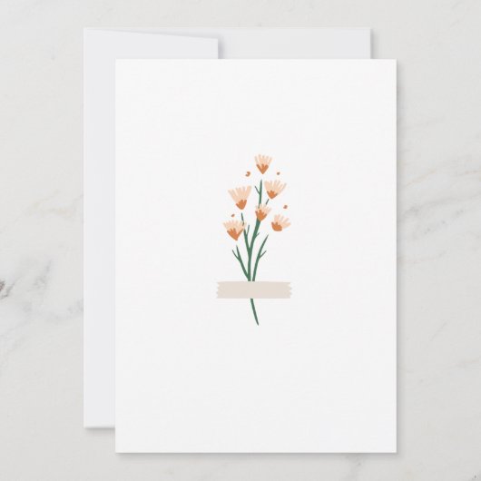 ラブリーウォーターカラーワイルドフラワーリハーサルディナー 招待状 (裏面)