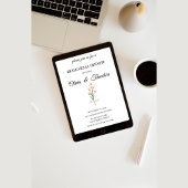 ラブリーウォーターカラーワイルドフラワーリハーサルディナー 招待状