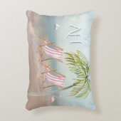 ラブリーウォータービーチシーンカスタムモノグラム アクセントクッション (正面(垂直))