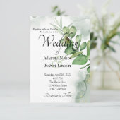 ラブリーウォーター色の緑の結婚式招待状 招待状 (スタンド正面)