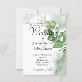 ラブリーウォーター色の緑の結婚式招待状 招待状