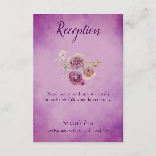 ラブリーウォーター色フローラ披露宴 エンクロージャーカード (正面)