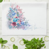 ラブリーウォーター色フローラ キッチンタオル (折り畳み)