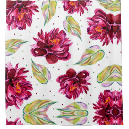 ラブリーウォーター色フローラ シャワーカーテン