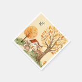 ラブリーウッドランドディアカントリーサイドホームキッズ スタンダードカクテルナプキン (角)