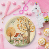 ラブリーウッドランドディアカントリーサイドホームキッズ ペーパープレート (パーティー)