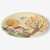 ラブリーウッドランドディアカントリーサイドホームキッズ ペーパープレート (アングル)