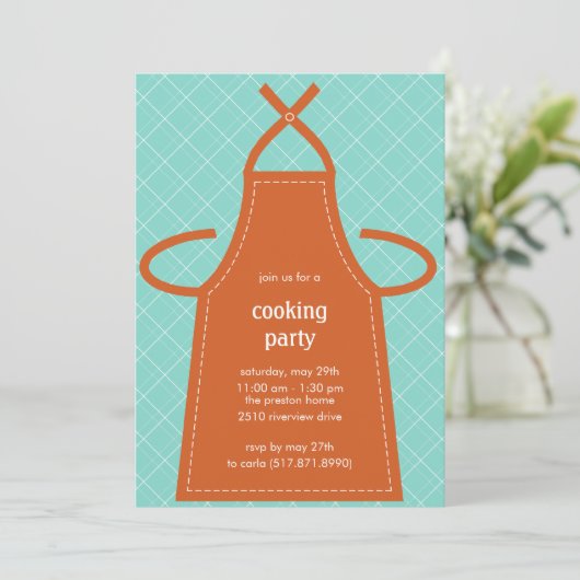 ラブリーエプロンサマーパーティー/料理パーティの招待状 招待状 (スタンド正面)