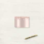 ラブリーエレガントバラ金ゴールドグリッタードリップ ポストイット (デスク上)