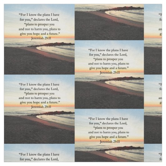 ラブリーエレミヤ29:11日の出の写真 ファブリック (見本)