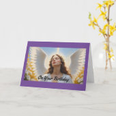 ラブリーエンジェル誕生日グリーティングカード カード (黄色い花)