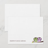 ラブリーオウルカスタムフラットサンキューノート 招待状 (正面/裏面)