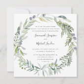ラブリーオリーブ葉とフォーマル結婚ズ 招待状 (正面)
